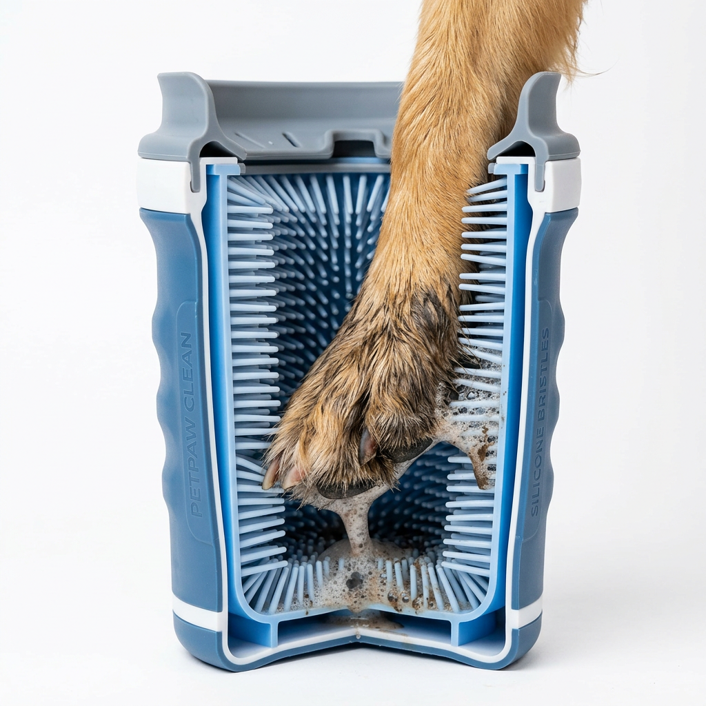 Paw cleaner bristle interior close-up